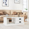 AUVYI Couchtisch mit Schublade Hochglanz-Weiß 90x50x35 cm Holzwerkstoff Beistelltisch mit Schublade Kaffee Schublade Sofatisch Holz Sideboard Holz Wohnzimmertisch Chautschtisch mit Stauraum
