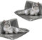 Lizzy 2 x Faux Fur Cat Radiator Bed | Warm And Cosy Pet Radiator Bed | Strong Durable Metal Frame And Comfortable Fleece Cover Ideal For Cats & Small Dogs Puppies