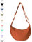 JENCVNL Damen Halbmond Tasche Nylon Crossbody Bag Damen Crossbody Moon Bag Crossbody Bag Halbmond Schultertasche mit verstellbarer Schultergurt (Orange)