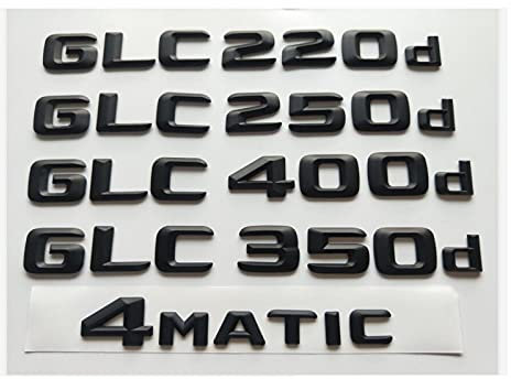LAZIRO Matt Black 3D Buchstaben Embleme Abzeichen Emblem Fit for Mercedes Benz X253 C253 GLC20. 0d GLC22. 0d GLC25. 0d GLC30. 0d GLC32. 0d 4matic CDI CGI. (Size : GLC 320d)