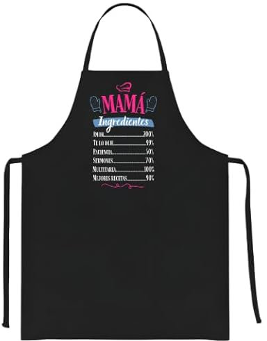 La Tostadora Delantal Cocina Mujer Dia De La Madre - Diseños y Regalos Originales Para Madre - Regalo Madre Mama Original - Delantal Barbacoa Cumpleaños - Ingredientes Mama