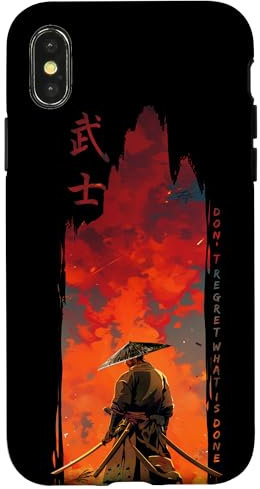 Samurai Desire in Vaporwave, Retro-Anime-Samurai-Illustration Hülle für iPhone X/XS