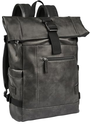 camel active Herren Rucksack mit strukturierter Optik Schwarz, Menswear-L