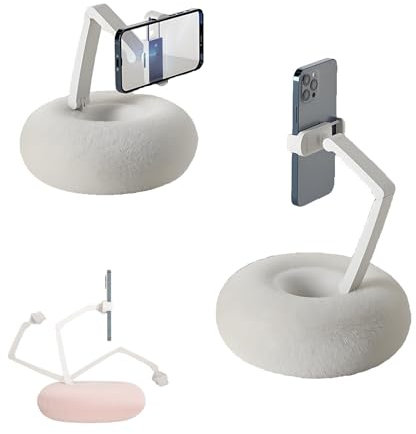 Risitei Snuggle Screen Phone Holder, Tablet Stand Pillow, Cozy Adjustable Phone Stand for Hands-Free Viewing & Comfortable Use for Bed, Couch, and Desk(Gray)