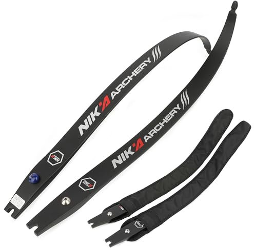 surwolf H25-68” Bogenschießen Takedown Recurvebogen Wurfarme 12-50lb ILF Schnittstelle Wettkampf Recurvebogen Wurfarme Erwachsene mit Wurfarmtasche für Jagdschießübungen (schwarz, 24lb)