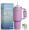 EPISENT 40oz Tumbler with Handle & Straw – Leak-Proof Stainless Steel Travel Mug | Vacuum Insulated Thermos Cup for Hot & Cold Drinks | Fits Car Cup Holders – Viral Gift for Men & Women (Lilac)
