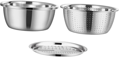 SOIMISS De Cuenco Rallador Colador De Acero Inoxidable Cortador Para Lavar y Rallar Alimentos