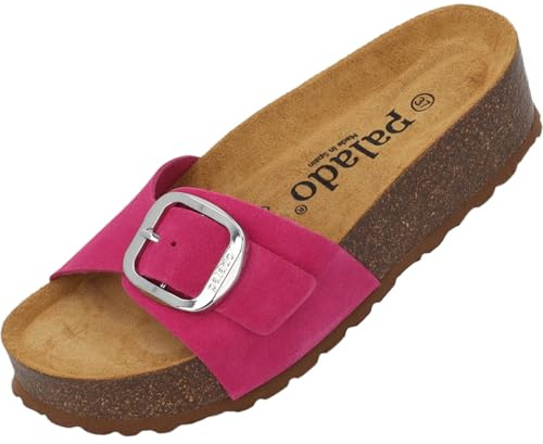 Palado Damen Pantoletten Jelia PL - bequeme Sandalen Made in Spain - Hausschuhe mit dämpfendem Kork-Fußbett - modische Sommerschuhe