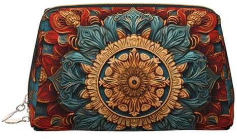 WZYCWB Kosmetiktasche aus Leder mit glänzendem Katzendruck, stilvoll und weich, langlebig, Sense of History Kranz, Einheitsgröße