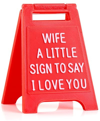 Gift for Aniversary, “Wife, A Little Sign to Say I Love You” – Cute Valentine’s Day Gifts, Anniversary Present, Birthday Gift for Wife, Romantic Desk Decor, Novelty Love Sign