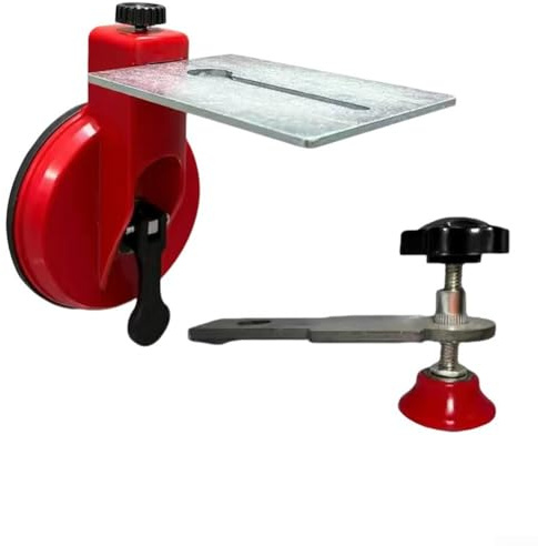 LatoYard per tenditore livellamento piastrelle con ventosa, strumento di fissaggio per installazione piastrelle a parete, compatibile con marmo e giunti angolari, rosso, 15,5 x 11,0 cm