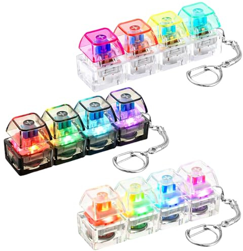 Keyboard Fidget Toy, Fidget Toys Adults, 3 PCS 4-in-1 Fidget Keyring Mini Fidget Toys, Fidget Keychain for to Pass the Time, Keyboard Fidget for 14+ Years Old Boys Girls Students Adults for Gift