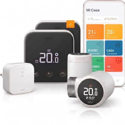 tado° termostato intelligente X Starter Kit con Bridge X, cablato | termostato cablato, controllo del riscaldamento per app e smart speaker (Alexa, Siri, Google Assistant)