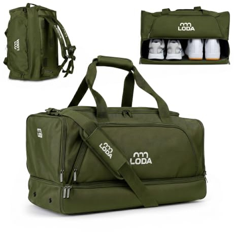 LODA compact (48L) Multifunktions-Sporttasche - Kompakt & Praktisch, Rucksackfunktion, Schuh- und Nassfach, Ideal für Alltag & Training, 48L, Stilvolles Design