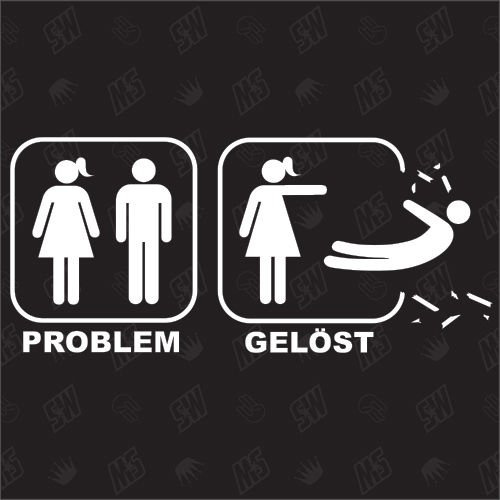 Problem - Gelöst - (for girls) Sticker - speedwerk-motorwear - Schwarz - Vinyl - Metall, Fahrzeug - Minimalistisch - Sticker