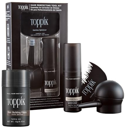 Toppik Starterkit inkl. Haarverdichter 12g. - Streuhaar Schütthaar Haarfasern Schwarz