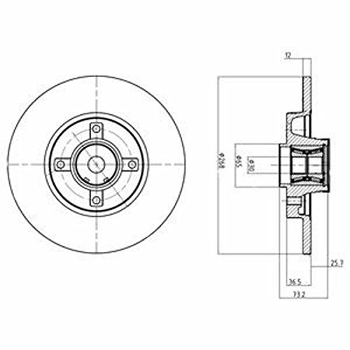 DELPHI 2x Bremsscheibe Hinten Ø268mm Höhe: 73,2mm Dicke: 12mm voll BG9053RSC