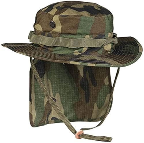 Mil-Tec Chapeau Boonie britannique avec cache-nuque, chapeau safari, chapeau tropical, différents modèles - Vert - Small