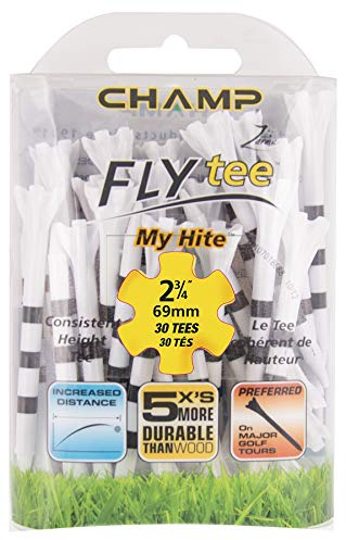 Champ My Hite Flytees – Golf-Tees – 30 x 69 mm, Schwarz/Weiß