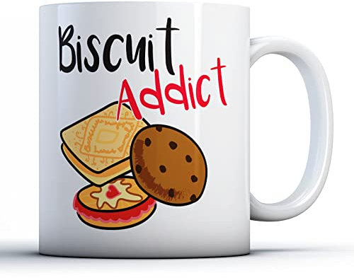 Finger prints - Biscuit Addict - Food Lover Gift Mug, Ceramic, 11fl.oz.
