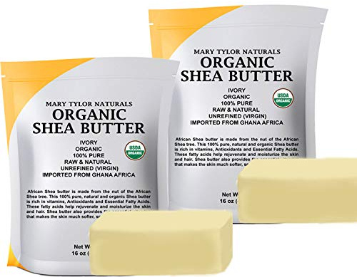 Bio-Sheabutter 0,9 kg – USDA-zertifiziert von Mary Tylor Naturals – roh, unraffiniert, elfenbeinfarben aus Ghana Afrika – erstaunliche Hautpflege, Ekzeme, Dehnungsstreifen und Körper