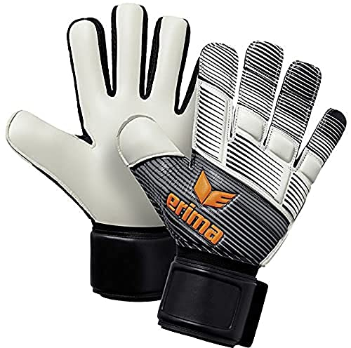 ERIMA Erwachsene Torwarthandschuhe SKINATOR Hybrid Training, schwarz/weiß/neon orange, 9, 7221905