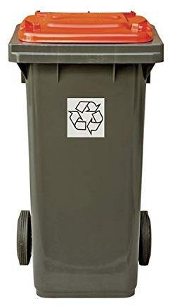 PEGANE Poubelle roulante Tri sélectif Rouge - 120 litres