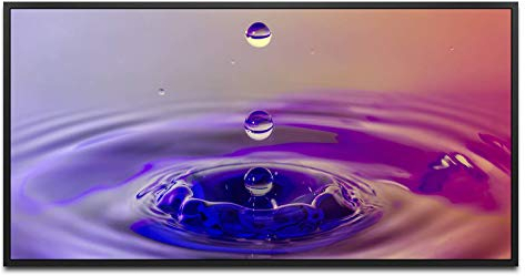 Wasserperlen ca. 130x70cm Wandbild inklusive Schattenfugenrahmen schwarz - Panorama Leinwand Bild XXL Format Wandbilder Wohnzimmer Wohnung Deko Kunstdrucke