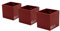KalaMitica - Lot de 3 cubes magnétiques de 6,5 cm - Rouge - Boîtes de rangement ou cache-pots magnétiques avec aimant puissant pour tableaux magnétiques muraux