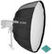 Godox AD-S65S 65cm / 25,6 Zoll Tragbarer, tiefsitzender Parabolic-Softbox-Regenschirm Halterung Schnelle Installation Silberreflektor AD400Pro Flash Light