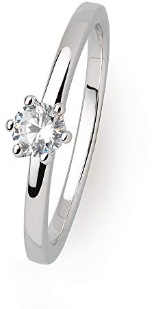 XENOX Damen Silber Sterling 925 Ring in Silber mit Zirkonia - Silver Circle XS7383, Ringgröße (Durchmesser):54 (17.2 mm Ø)