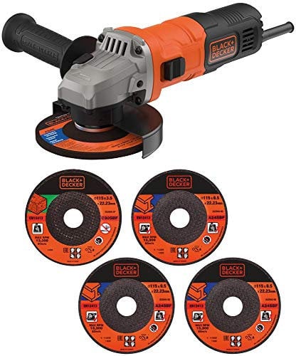 710W 115mm Angle Grinder + 5 Discs, for BLACK & DECKER, Angle, Grinder, Tools