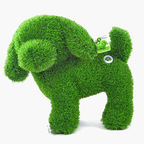 AniPlants - Chien pipi - Décoration de jardin - 50 cm - Statue de gazon artificiel - Résistant aux intempéries - Rose - Sculpture