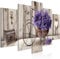 murando Cuadro en Lienzo Flores 200x100 cm 5 partes Impresión en Material no Tejido Decorativo Cuadros para Dormitorios Impresión Decoracion de Pared Lavender Madera Corazon Bicicleta b-C-0644-b-m