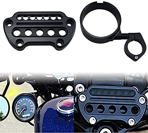ONETK Side Mount Instrument Bracket+Speedometer Relocation Cover fits for Harley Davidson Sportster XL Models 1993-2020 XL883 XL1200 Iron 883 Forty-Eight 72 48,Black