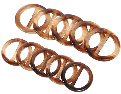 EXCEART 20 Stück Braun Runde Elegante T-Shirt Clips Schal Clips Ringe Schals T-Shirt Clip Ring Harz Kleidung Ring T-Shirt Clip Schals Schnalle Kleidung Ring Wickelhalter für Frauen Männer