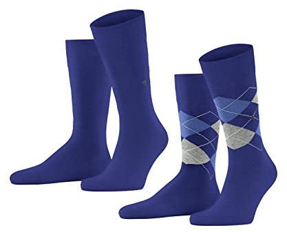 Burlington Herren Socken Everyday Mix Multipack M So Baumwolle gemustert 2 Paar, Blau Night Blue 6048, 40-46
