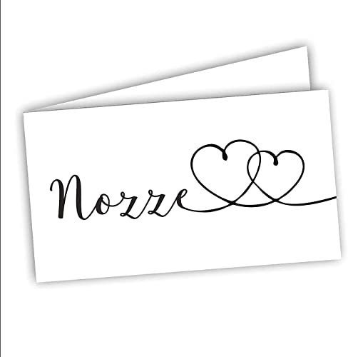 Bigliettini Bomboniera Sposi Matrimonio Nozze - Biglietti per fazzoletti confetti - Wedding, sacchetti, confetti 60 pezzi pretagliati - stampa l'interno con foglio di prova