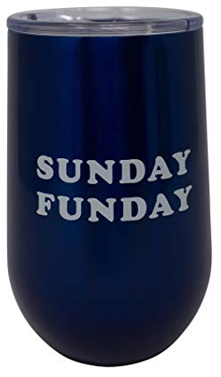 Boston Warehouse Sunday Funday Isolierter Weinkelch, ohne Stiel, 473 ml, Blau