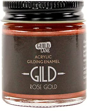 Guild Lane - GILD Acrylic Gilding Enamel Paint - Rose Gold - Furniture, Metal, Glass, Wood, Plastic, Ceramics & More - Water-Based Metallic Paint - 30ml Jar
