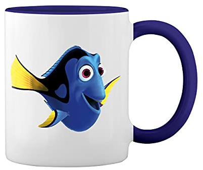 Finding Dory Weiße Tasse Mug mit blauem Felgen und Griff