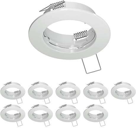 ledscom.de 10x Deckeneinbaurahmen FERE, rund, weiß glänzend