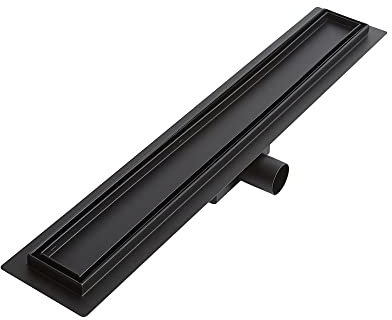 Milano Tile Insert Linear Black Stainless Steel Shower Drain - 600mm