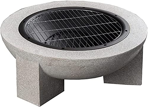 QHYXT Garten-Feuerstelle, Basis aus Magnesiumoxid, runde Feuerstelle für den Boden, Halbrunder Holzkohle- und Holzgrill, verwendet im Garten auf der Außenterrasse, Durchmesser 7