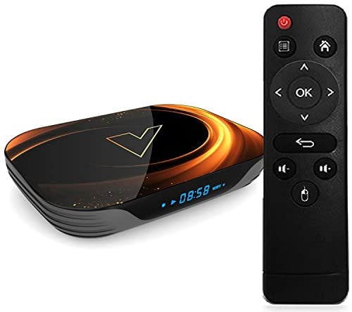 AMITVA Android 9.0 TV Box, VONTAR X3 Smart TV Box 4GB RAM 128GB ROM S905X3 Quad Core Cortex-A53 Soporte De CPU Pantalla Fundida 2.4G/5G WiFi BT 4.0 USB 3.0 LAN 1000M Ethernet 3D 8K Media Box,4gb+64gb