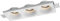 V-TAC VT-11023 Portafaretto led in gesso da incasso rettangolare a scomparsa tagli concavi per 3 faretti 3*GU10/GU5.3 bianco sku 6766