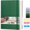 EMSHOI Taccuino a righe spesse, formato A4, 400 pagine, 100 g/m², a righe, grande, in pelle vegana, copertina morbida, per donne, uomini, lavoro, scuola, ufficio, scrittura (21,5 x 27,9 cm, verde
