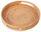 FIYAMMY 13 x 2.8 Inch Large Round Rattan Serving Tray, Woven Tray with Handles Serving Basket Wicker Fruit Bread Serving Basket for Coffee Table(13.8in x 2.8in)