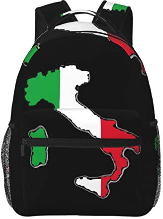 Rucksack mit italienischer Flagge, für Reisen, Wandern, Camping, Tagesrucksack für Damen und Herren, Italien Flagge 07, Einheitsgröße