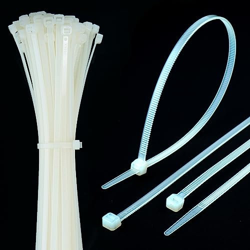 150mm Natural Cable Ties – Pack of 100, 6 Small Zip Ties/Tie Wraps, Nylon, 3.6mm Wide, 18kg Tensile Strength, Self-Locking – Just Cable Ties